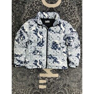 Men’s Bravest Studios New York Yankees Puffer Jacket Size Large Blue